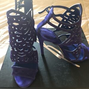 Brian Atwood Purple Velvet Heels 6.5